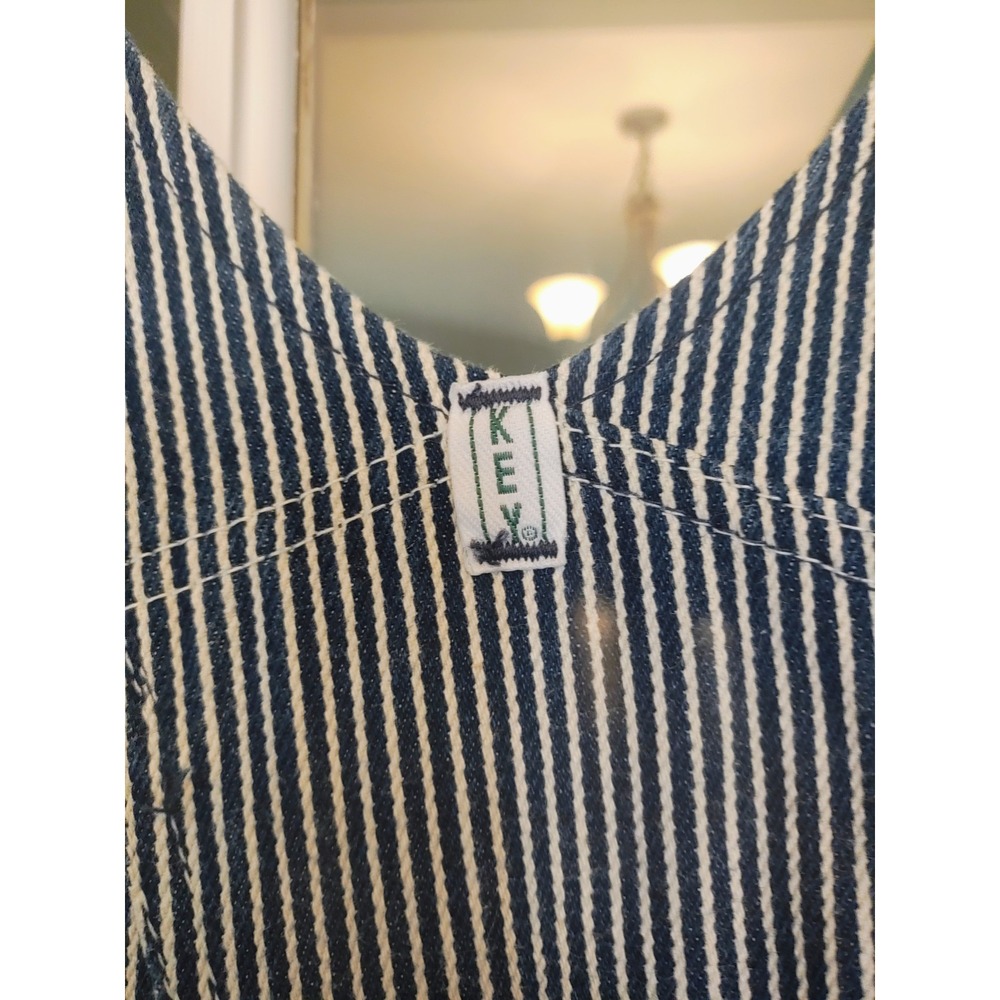 KEY Imperial Men's 30x30 Hickory Stripe Bib Overalls Railroad Workwear - Picture 4 of 8